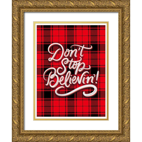 Believin Gold Ornate Wood Framed Art Print with Double Matting by Batista, Dee