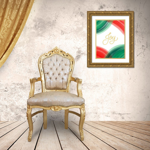 Joy Gold Ornate Wood Framed Art Print with Double Matting by Batista, Dee