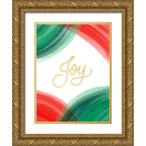 Joy Gold Ornate Wood Framed Art Print with Double Matting by Batista, Dee