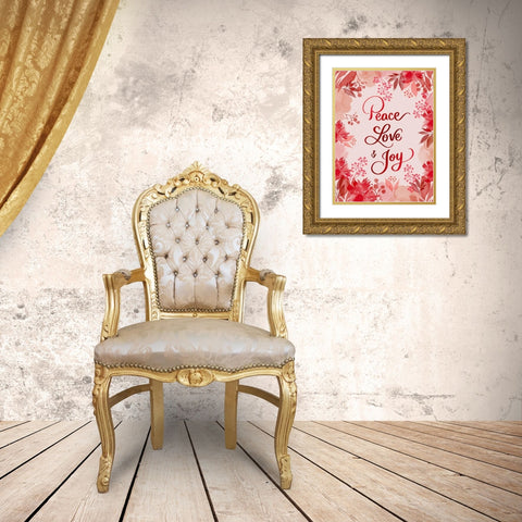 Peace Gold Ornate Wood Framed Art Print with Double Matting by Batista, Dee