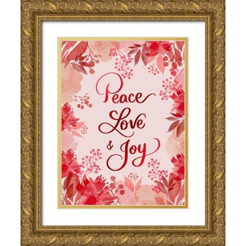 Peace Gold Ornate Wood Framed Art Print with Double Matting by Batista, Dee