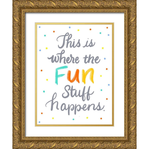 Fun Gold Ornate Wood Framed Art Print with Double Matting by Batista, Dee