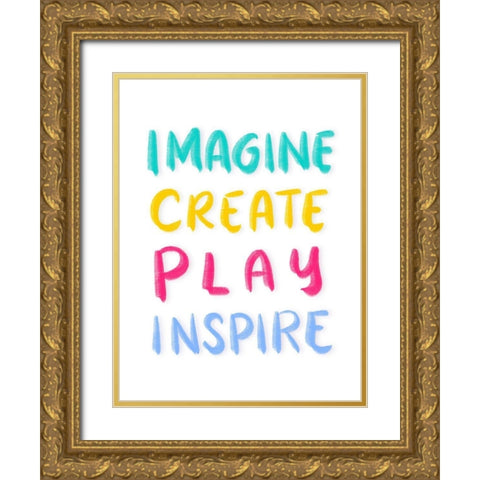 Imagine Gold Ornate Wood Framed Art Print with Double Matting by Batista, Dee