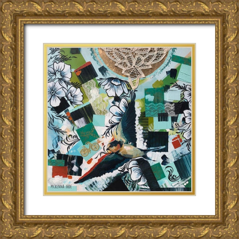 Barn Swallow II Gold Ornate Wood Framed Art Print with Double Matting by Ihde, McKenna