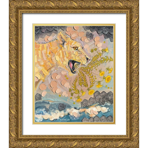 Dandelion Gold Ornate Wood Framed Art Print with Double Matting by Ihde, McKenna