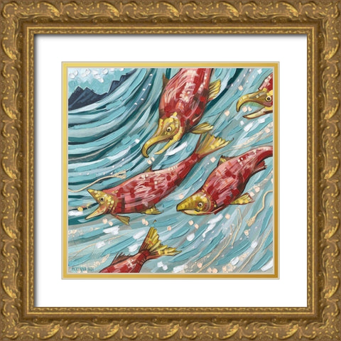 Lets Go to the River Gold Ornate Wood Framed Art Print with Double Matting by Ihde, McKenna
