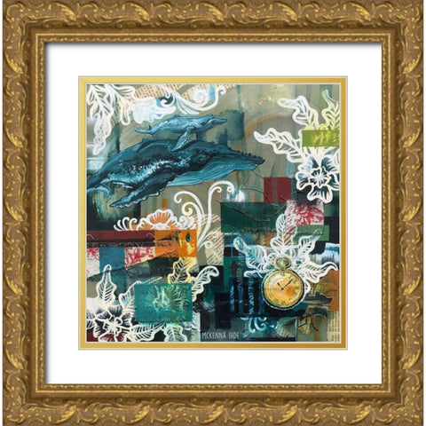 Whale Watch Gold Ornate Wood Framed Art Print with Double Matting by Ihde, McKenna