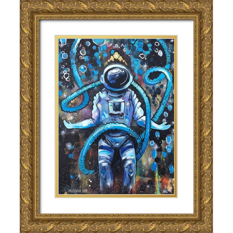 Moonman Gold Ornate Wood Framed Art Print with Double Matting by Ihde, McKenna