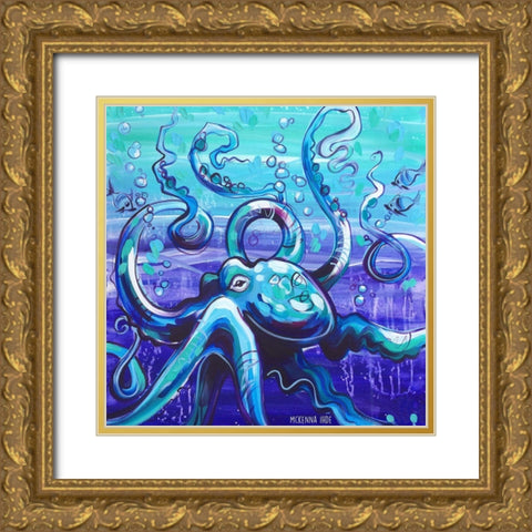 Octo II Gold Ornate Wood Framed Art Print with Double Matting by Ihde, McKenna