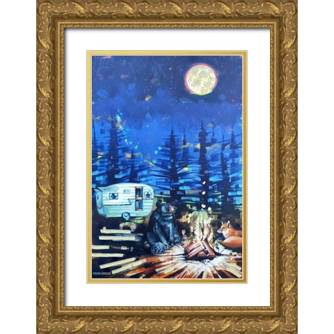 Critter Conference Gold Ornate Wood Framed Art Print with Double Matting by Ihde, McKenna