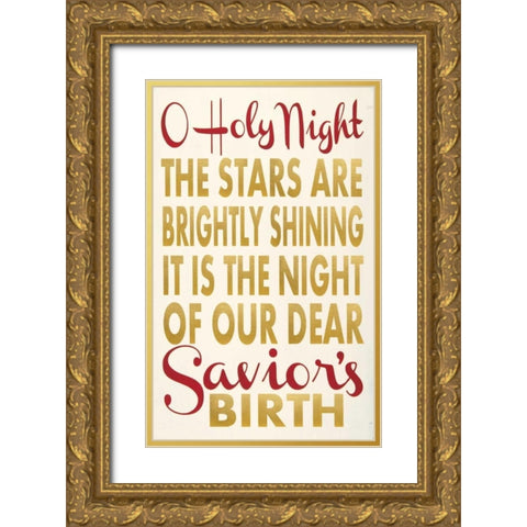 O Holy Night Gold Ornate Wood Framed Art Print with Double Matting by Words for the Soul