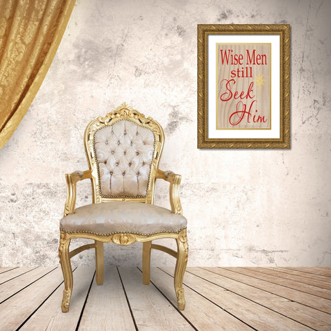 Seek Him Gold Ornate Wood Framed Art Print with Double Matting by Words for the Soul