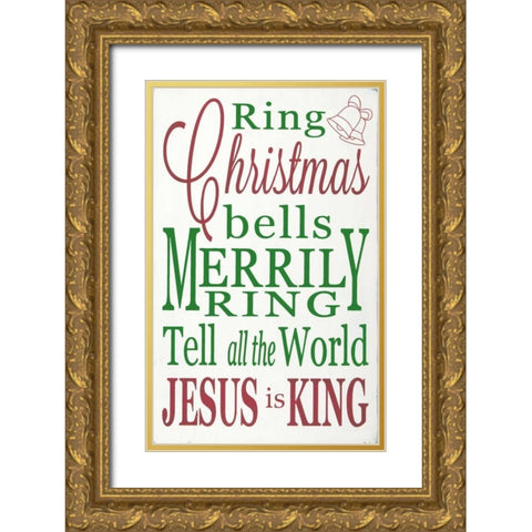 Jesus is King Gold Ornate Wood Framed Art Print with Double Matting by Words for the Soul