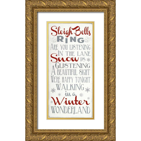 Sleigh Bells Gold Ornate Wood Framed Art Print with Double Matting by Words for the Soul