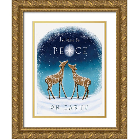 Let There Be Peace Gold Ornate Wood Framed Art Print with Double Matting by Tyndall, Elizabeth