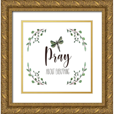 Pray Gold Ornate Wood Framed Art Print with Double Matting by Tyndall, Elizabeth