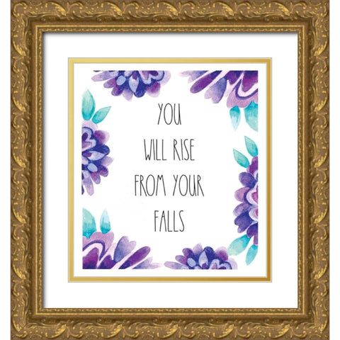 You Will Rise Gold Ornate Wood Framed Art Print with Double Matting by Tyndall, Elizabeth