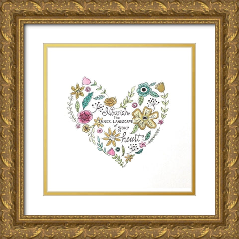 Nourish Gold Ornate Wood Framed Art Print with Double Matting by Tyndall, Elizabeth