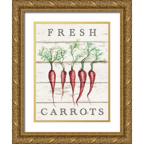 Fresh Carrots Gold Ornate Wood Framed Art Print with Double Matting by Tyndall, Elizabeth