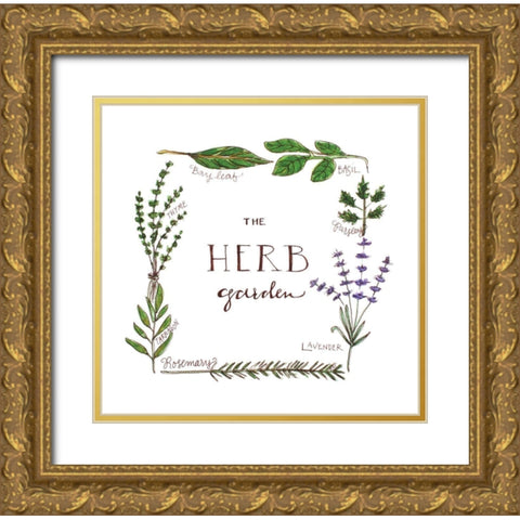 The Herb Garden Gold Ornate Wood Framed Art Print with Double Matting by Tyndall, Elizabeth