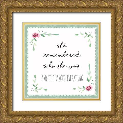 She Remembered Who She Was Gold Ornate Wood Framed Art Print with Double Matting by Tyndall, Elizabeth