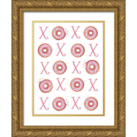Hugs and Donuts Gold Ornate Wood Framed Art Print with Double Matting by Tyndall, Elizabeth