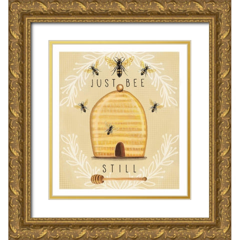 Just Bee Still Gold Ornate Wood Framed Art Print with Double Matting by Tyndall, Elizabeth