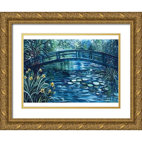 Blue Lagoon Gold Ornate Wood Framed Art Print with Double Matting by Tyndall, Elizabeth