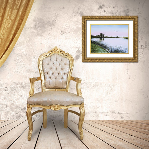 Delta at Dusk Gold Ornate Wood Framed Art Print with Double Matting by Tyndall, Elizabeth