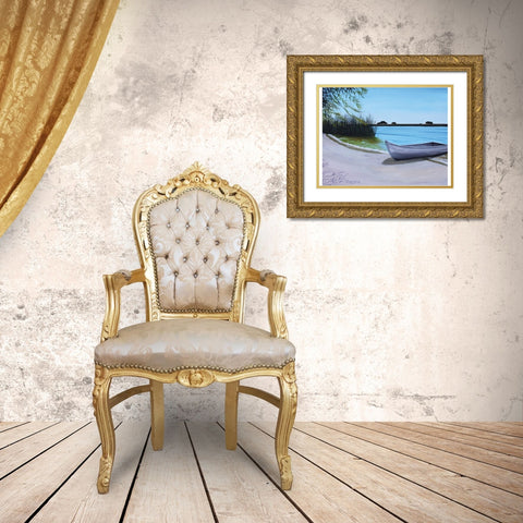 Our Beach Gold Ornate Wood Framed Art Print with Double Matting by Tyndall, Elizabeth