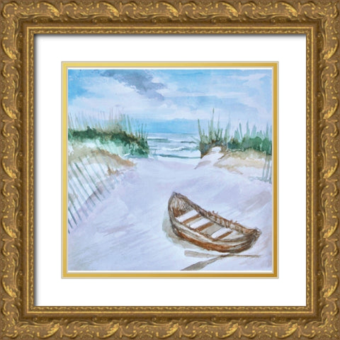 A Trip to the Beach Gold Ornate Wood Framed Art Print with Double Matting by Tyndall, Elizabeth