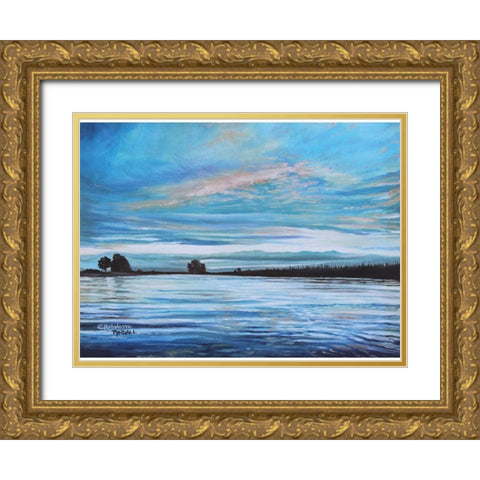 My First Sunset Gold Ornate Wood Framed Art Print with Double Matting by Tyndall, Elizabeth