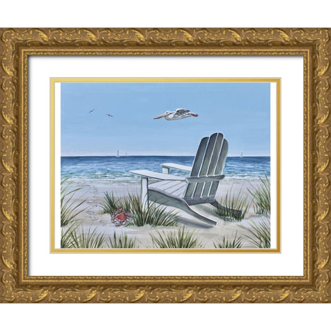 The Pelican Gold Ornate Wood Framed Art Print with Double Matting by Tyndall, Elizabeth