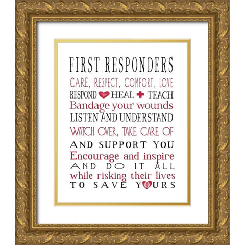 First Responders Gold Ornate Wood Framed Art Print with Double Matting by Tyndall, Elizabeth