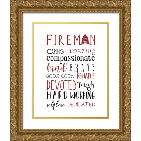 Fireman Gold Ornate Wood Framed Art Print with Double Matting by Tyndall, Elizabeth