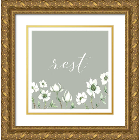 Rest Gold Ornate Wood Framed Art Print with Double Matting by Tyndall, Elizabeth