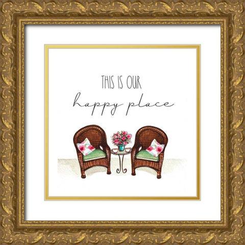 Our Happy Place Gold Ornate Wood Framed Art Print with Double Matting by Tyndall, Elizabeth