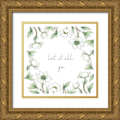 Let It All Go Gold Ornate Wood Framed Art Print with Double Matting by Tyndall, Elizabeth