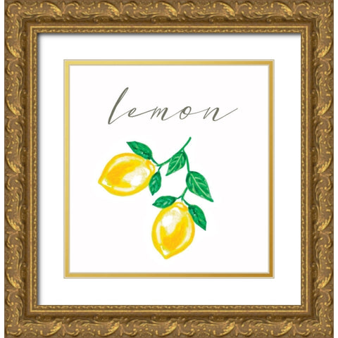 Lemon Gold Ornate Wood Framed Art Print with Double Matting by Tyndall, Elizabeth