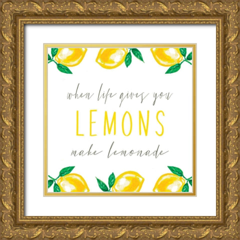 When Life Gives You Lemons Gold Ornate Wood Framed Art Print with Double Matting by Tyndall, Elizabeth