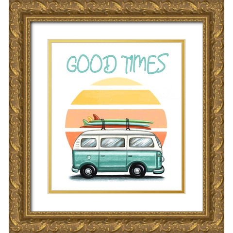 Good Times Gold Ornate Wood Framed Art Print with Double Matting by Tyndall, Elizabeth