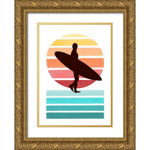Surfer Gold Ornate Wood Framed Art Print with Double Matting by Tyndall, Elizabeth