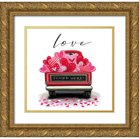 Love Found Here Gold Ornate Wood Framed Art Print with Double Matting by Tyndall, Elizabeth