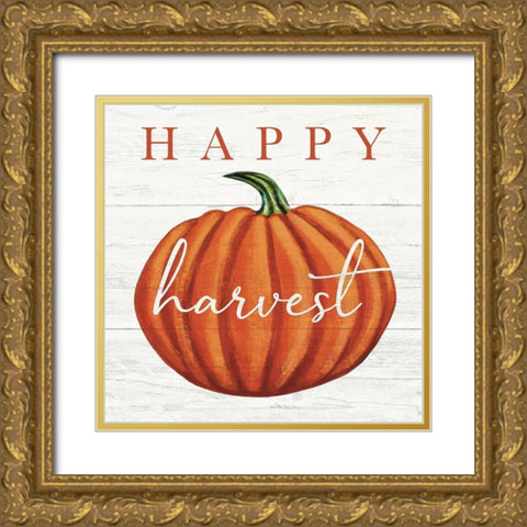 Happy Harvest Gold Ornate Wood Framed Art Print with Double Matting by Tyndall, Elizabeth