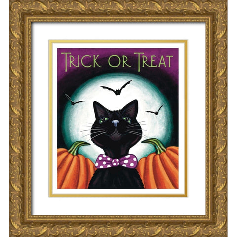 Trick or Treat Gold Ornate Wood Framed Art Print with Double Matting by Tyndall, Elizabeth