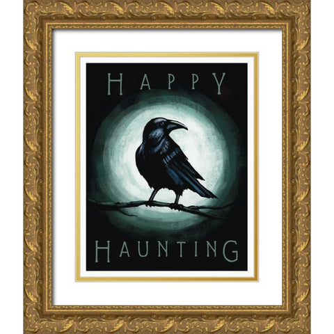 Happy Haunting Gold Ornate Wood Framed Art Print with Double Matting by Tyndall, Elizabeth