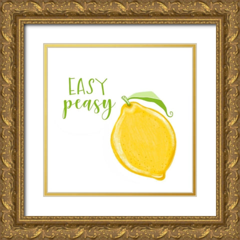 Easy Peasy Gold Ornate Wood Framed Art Print with Double Matting by Tyndall, Elizabeth