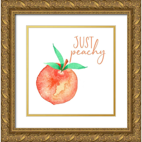 Just Peachy Gold Ornate Wood Framed Art Print with Double Matting by Tyndall, Elizabeth