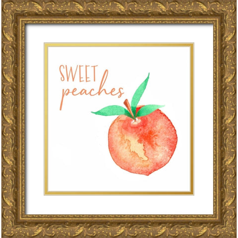 Sweet Peaches Gold Ornate Wood Framed Art Print with Double Matting by Tyndall, Elizabeth