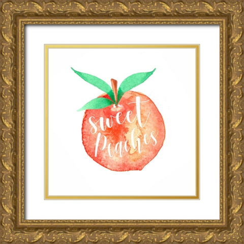 Sweet Peaches Gold Ornate Wood Framed Art Print with Double Matting by Tyndall, Elizabeth